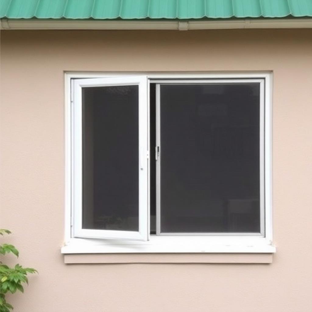 Casement window with mesh